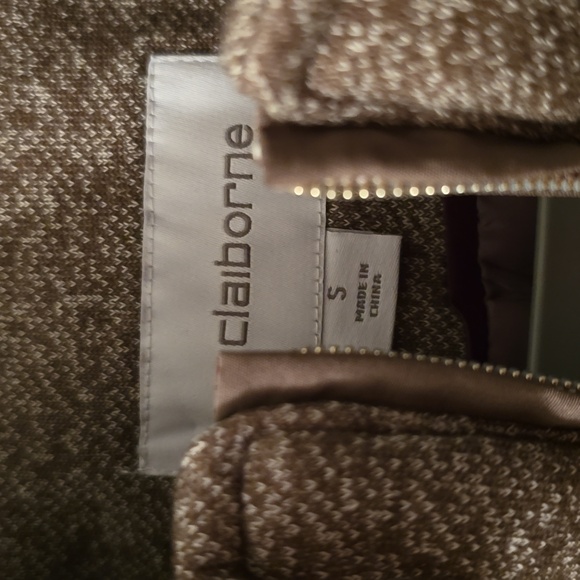 LIZ CLAIBORNE WOMEN'S BEAUTIFUL "TAUPE TWEED" HOODED  WINTER COAT SIZE SMALL - Picture 5 of 16